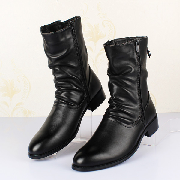 Men Boots Spring 2019 Leather Short Boot British Style Shoes Flat Heel Work Boot Motorcycle Short Boots Casual Shoes 20D50