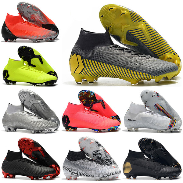 Mens High Ankle Football Boots Game Over Superfly 6 Elite FG Soccer Shoes CR7 Mercurial Superfly VI 360 Neymar NJR ACC Soccer Cleats