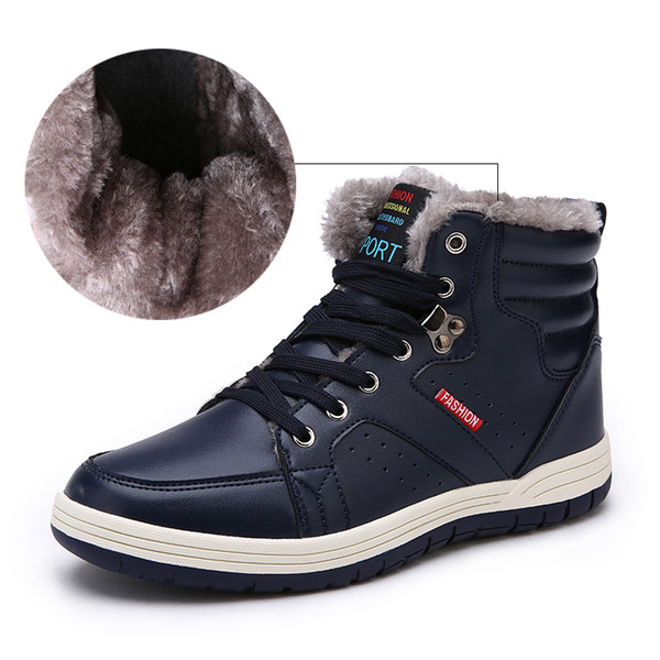 winter 2019 new men large yards high shoes and shoes European cashmere thermal stations leisure shoes Cashmere Men Boots