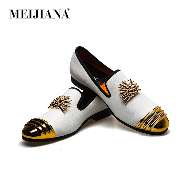 MeiJiaNa Brand New Luxury Men Loafer Patchwork Of Genuine Leather And Horsehair Round Toe Slip On Dress Shoes