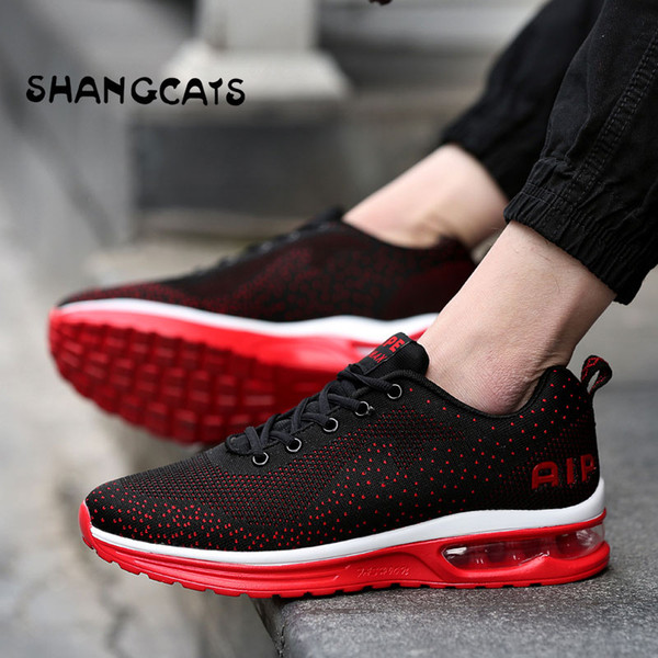 Men's Sneakers Air Cushion Red Bottom Shoes Men All-match Net Shoes Tenis Male Adult Footwear Shoes For Autumn Tmall Trend 2018