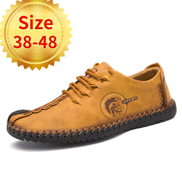 Plus size men's shoes 2019 spring and autumn casual fashion shoes British style handmade shoes men super comfortable