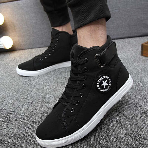 Korean High-top men shoes casual fashion breathable Rammstein canvas shoes man Lace-Up hip hop flat shoes men tenis masculino adulto sapatos