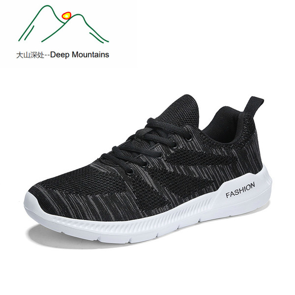 Deep Mountains new hot men's shoes spring comfortable casual men's shoes flying woven breathable men's Sneakers Platform shoes