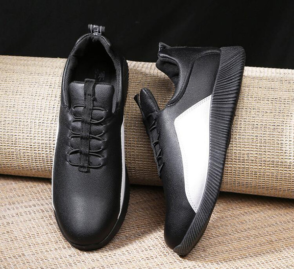 2019 Fashion casual Leather men shoes Ventilation Sports runing flat shoes Non-slip Four Seasons Shoes for Business Work Young students UN21