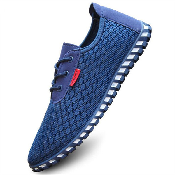 Breathable Mesh Men Casual Shoes Fashion Men Deodorant perspiration Flat shoes black blue new summer Footwear For Male X130