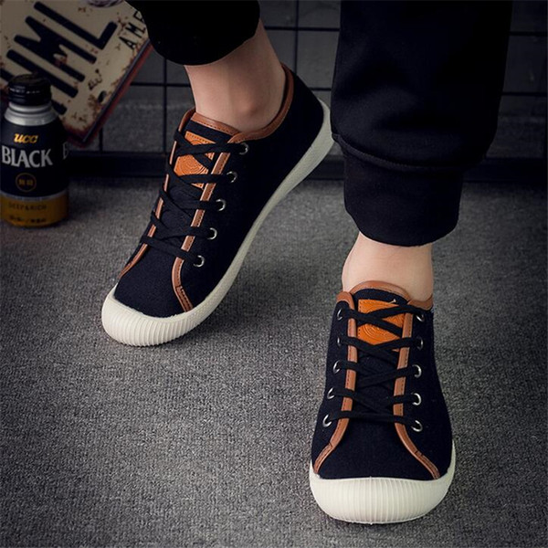 new lace-up canvas shoes men footwear Spring Autumn plimsolls breathable Fashion shoes men casual shoes X147