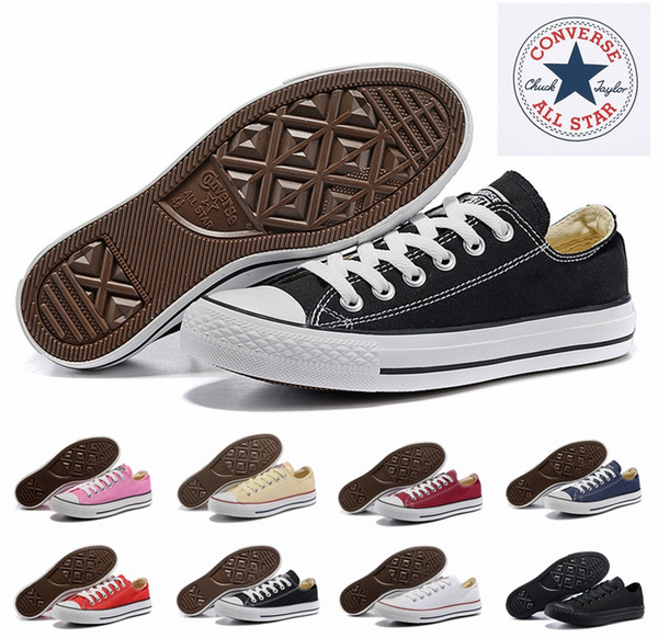 2019 Converse Chuck Tay Lor All Star Core Casual Shoes Low Cut Classic Black White Red Canvas Shoes Women Mens Converses Skateboard Sneakers