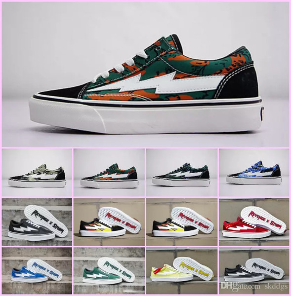 Wholesale 2018 NEW Revenge x Storm Sneakers Pop up Store Top Quality Old SKool Off Fashion Grid Mens Skateboard Vulcanized Ins Canvas Shoes