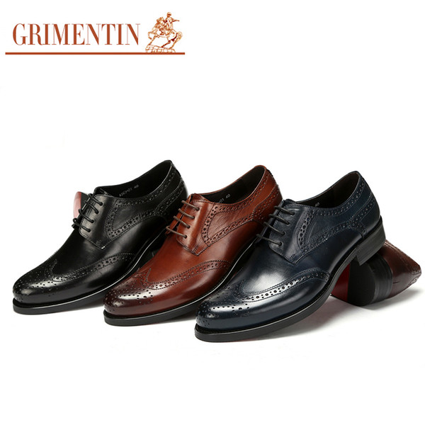 GRIMENTIN Hot sale brand mens oxford shoes Italian fashion designer mens dress shoes genuine leather formal business wedding male shoes