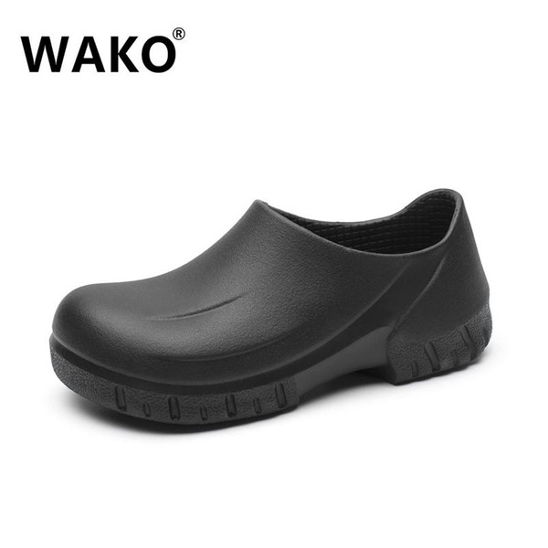 WAKO 9033 Man Chef Shoes Kitchen Cook Shoes Black Clogs Working Hospital Super Anti-skidding Oilproof Waterproof Sandals