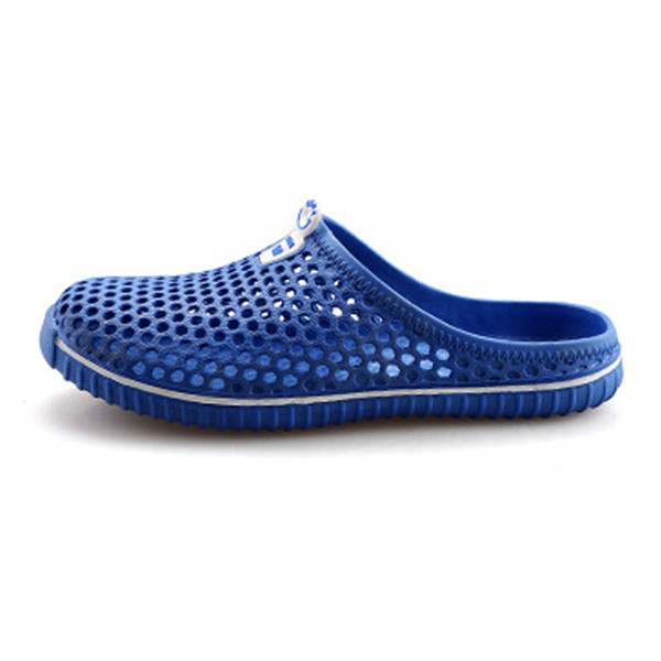 Men Sandal 2017 Fashion SummerBreathable Beach Shoes men Slip On Casual Men's Flats Sandals EVA Slippers Blue plus size