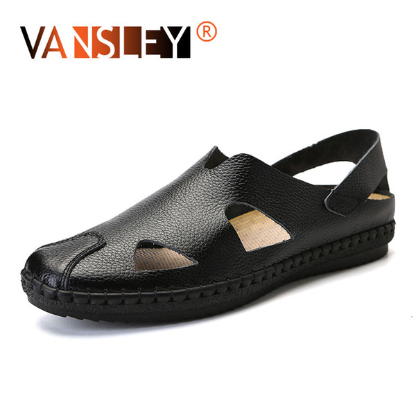 Men Sandals Footwear Casual Shoes Men Beach Sandals Light Leather Soft Bottom Male Summer Shoes Genuine Leather Outdoor