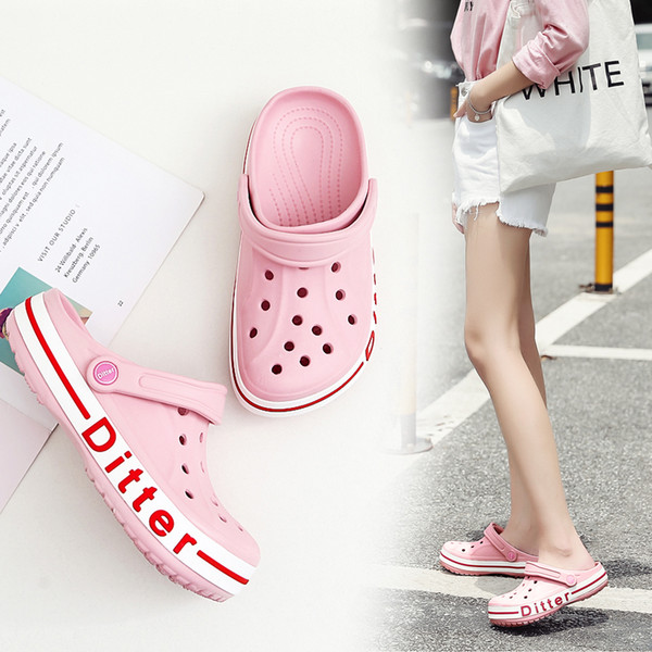 2018 new style shoes, summer beach shoes, flat bottom lovers' slippers, students' thick bottom shoes, sandals and sandals.