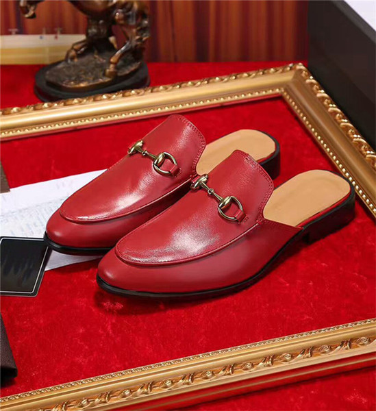 Fashion Women Mens Luxury Leather Loafers Muller Moccasins Slipper Shoes with Buckle Tiger Slippers Ladies Casual Mules Flats Shoes Sneakers