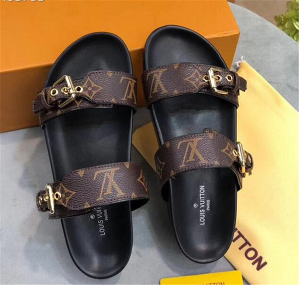 Fashion Luxury designer sandals forward 2019 hot sale sandals for men and women designer flat slippers High quality Flower Printed Slippers