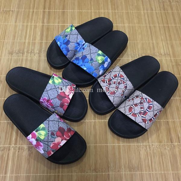 TOP 2019 Men Women Slide Sandals Designer Shoes Luxury Slide Summer Fashion Wide Flat Slippery With Thick Sandals Slipper Flip Flops