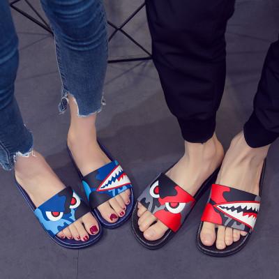 Factory outlet mens fashion 2019 causal rubber women designer slippers shark camou slide sandals male summer outdoor beach flat flip fops