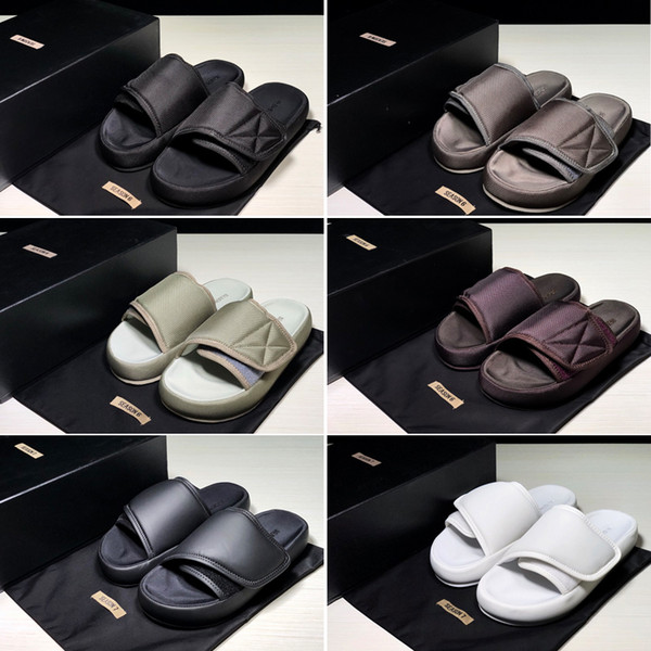 2019 NewKanye Season 6 Slides Top Quality Summer Men Women Fashion West Season 7 Black Waterproof Outdoor Slippers Size US5-US11