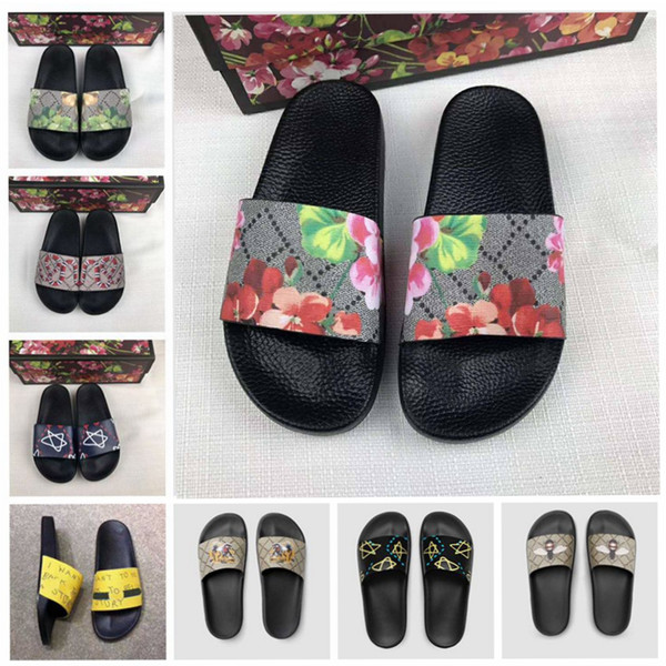 Men Women Sandals Designer Shoes Luxury Slide Summer Best Fashion Wide Flat Slippery Sandals Slippers Flip Flop size 35-45 flower