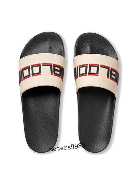 2019 fashion white cream Slide sandals mens and womens causal beach slippers indoor flats flip flops with box