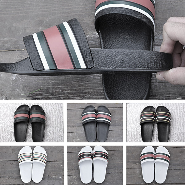 NEW Arrival 2018 Europe Brand Fashion mensstriped s causal Non-slip summer huaraches slippers flip flops slipper BEST QUALITY