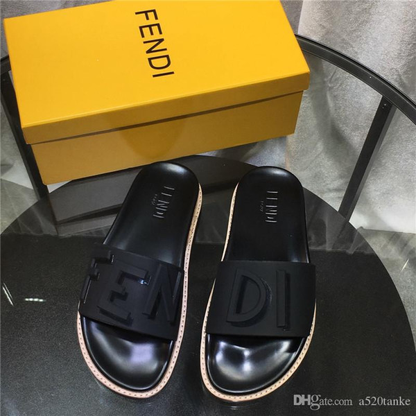 Women Black Rubber Slides Luxury Designer Mens Sandal Fashion New Style Casual Shoes Top Quality Womens Slipper Size 35-42