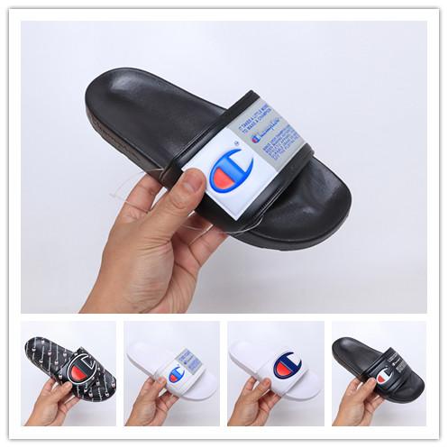 Designer Champions Flip Flops Fashion Slippers Mens Women Summer Beach Slipper Casual Sandals High Quality Scuffs Shoes Size 36-45