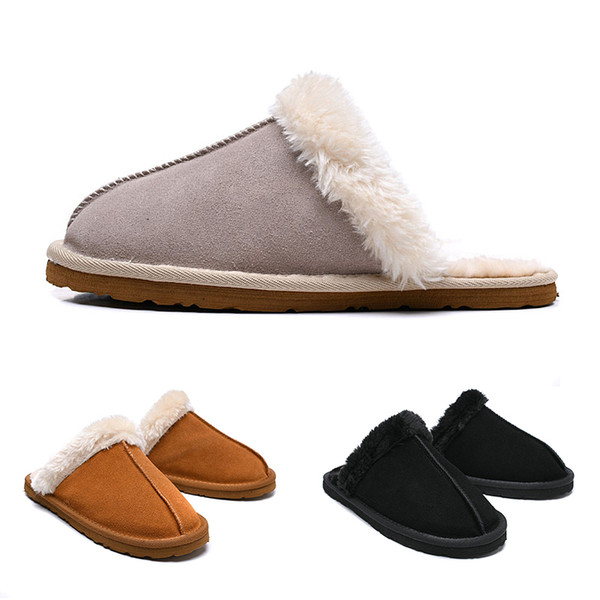 High quality WGG Women Slides Winter Luxury Designer Indoor Fur Brand Girl Warm Sandals Slippers House Flip Flops With Spike lady Sandal