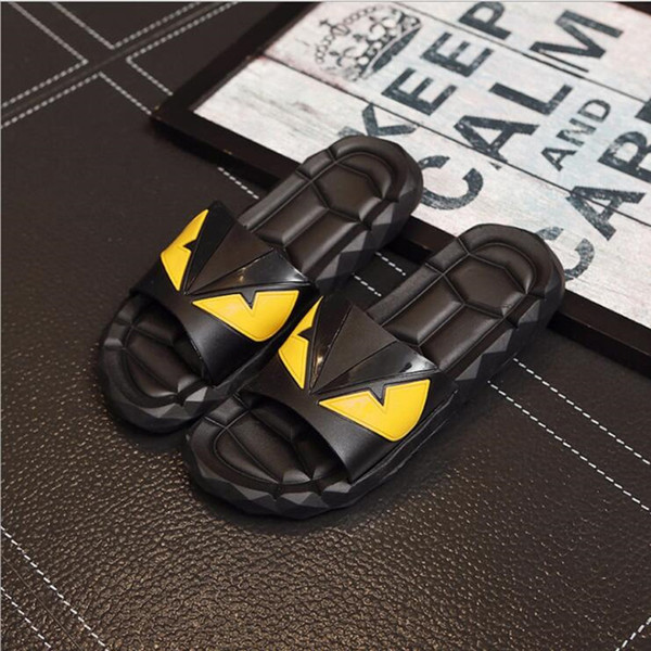 Wholesale-Designer Sandals F E N D Summer Luxury Slipper for Men Black Beach PVC Slides Men Slippers Designer Shoes Free Shipping