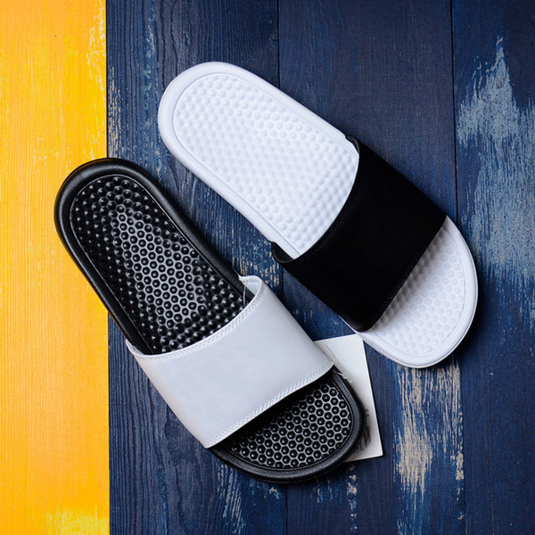 High quality men women designer BENASSI ultra slippers black white pink for summer beach hotel shower room indoor Non-slip mens sandals