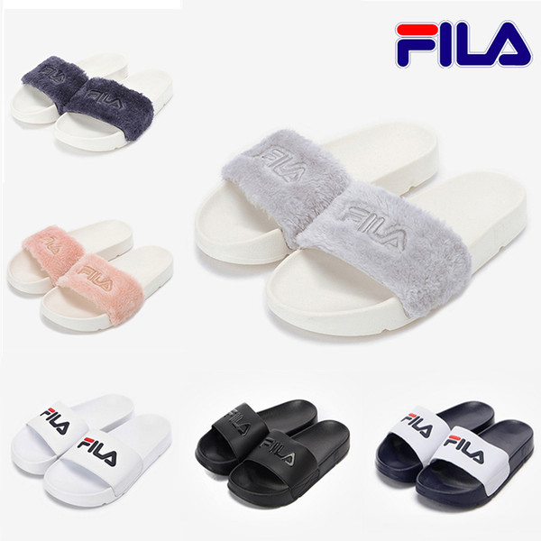 2019 New Fur Brand disruptor2 sandal Slippers men women Winter Sandals black white Anti-slipping Outdoor Soft warm Shoes Beach Sandals 36-44