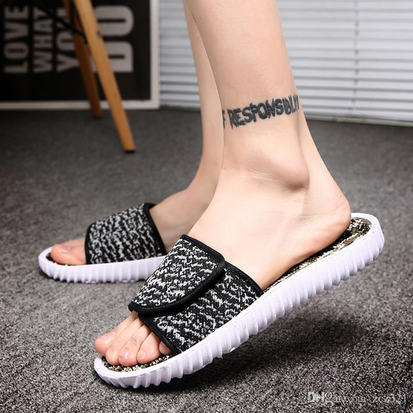 Outdoor New Mens Women 350 Loafers Slippers Soft Bottom Fashion Casual Kanye West Boost Shoe 350 Sandals flip flops 36-45