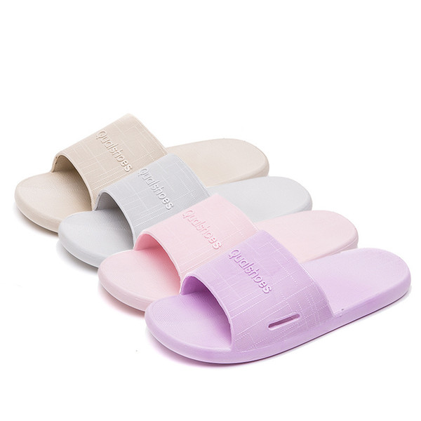 2019 New PVC Men Women Indoor Home Flip Flops Plastic Non-Slip Slippers Bathroom Summer Shoes Soft Flat Couple Shoes