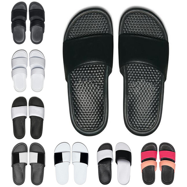 2019 Men Women designer slippers BENASSI summer huaraches slippers black white loafers fashion flats leather luxury Brand slides