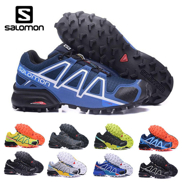 Salomon 4 Mens New Special Field Ultra Hiking Shoe Speedcross 4 Trail Running Sneaker Shoe Black Yellow Mens size 7-12