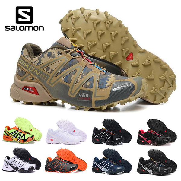 Salomon New arrivel Desert color Camouflage Shoes Men Speed Cross 3 CS Cross-country red black Outdoor Shoes Fencing shoes SPEEDCROSS 3