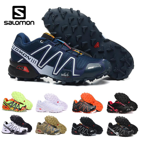 Salomon Mens Speedcross 3 Trail Running Shoe Outdoor Sport Light Shoes Mnes white black red yellow Lace Up Breathable Sneakers