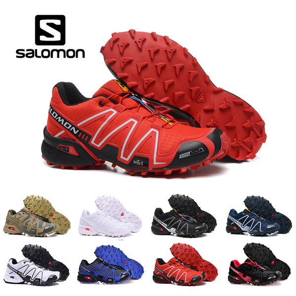 Cheaper Salomon Speed Cross 3 CS III Outdoor Mens womens Red Black Sports Shoes Speed Crosspeed 3 running shoes Sneakers eur 40-46