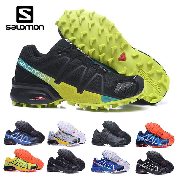 New Style Salomon 4 2018 Light Sneaker for Outdoor Walking Jogging men Shoes yellow black white more color Hot Sale running shoes