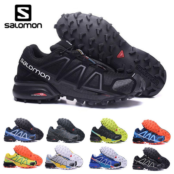 SALOMON New Color Speed Cross 4 running shoes for men High-top Fashion Black Cool grey and yellow men shoes EUR 40-46