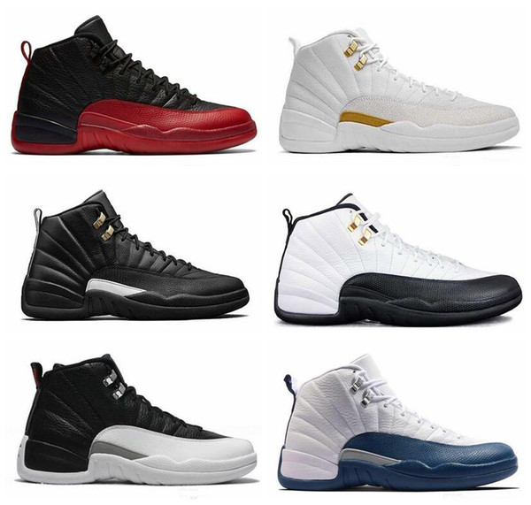 12 12s mens basketball shoes sneakers OVO White Gym Red Dark Grey women Basketball Shoes Taxi Blue Suede Flu Game mens shoes size 12