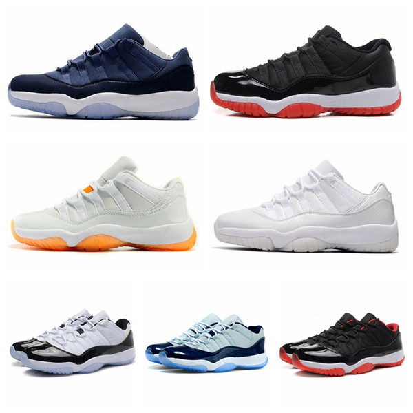 11s mens basketball shoes Low sneakers Cap and Gown Gamma Blue Iridescent Gym Red UNC Concord Bred Trainer Sport Sneakers size 13