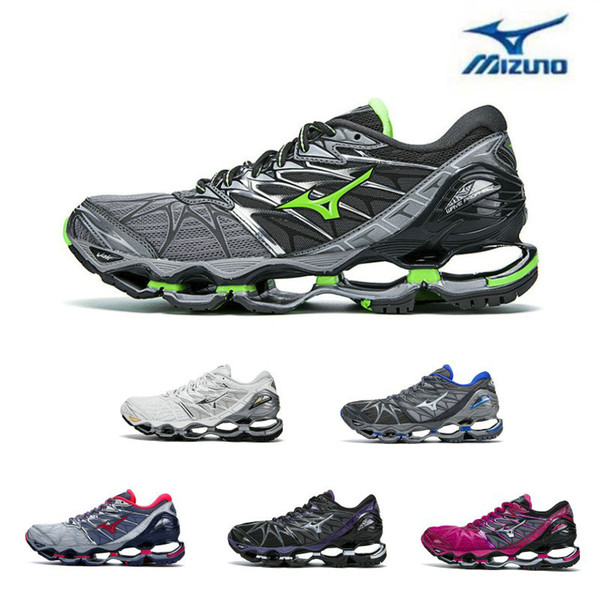 Mizuno Wave Prophecy 7 Running Shoe Buffer fashion Mens Womens Originals Top Quality Sports Sneakers grayish violet Size 6-12