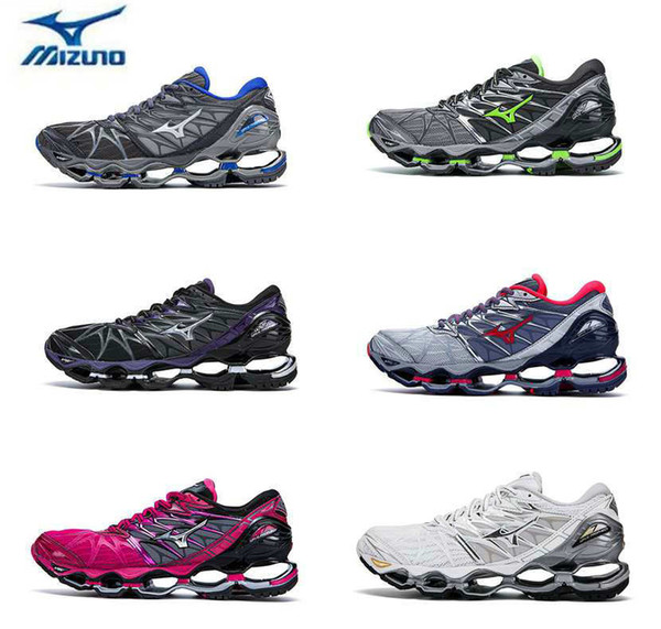 New Mizuno Wave Prophecy 7 Running Shoe Buffer fashion Mens Womens Originals Top Quality Sports Sneakers grayish violet Size 36-45