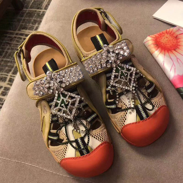 Women Sandals with Dust Bag Shoes print Slide Summer Fashion Wide Flat Sandals Slipper brand fashion designer women shoes