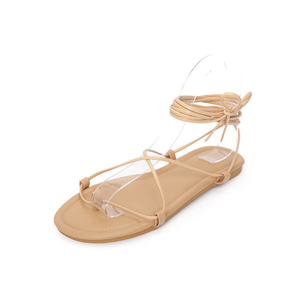 2019 summer new women's Roman style sandals hot sale Cross-tie women's sexy flat sandals Minimalist style DIY strappy shoes TY-93