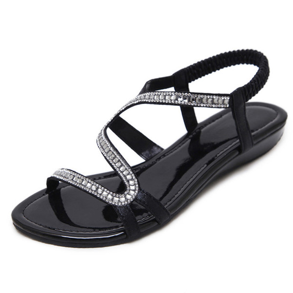 Sandals Summer gladiator style sandals summer womems shoes platform straight roller seam Slippers Casual slipons soft wedge shoes. SMT-010