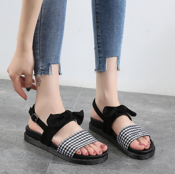 2019 Ladies fashion casual shoes Summer Sandals Slipper Beach shoes Black/Pink Women shoes Work/home Flat Heel Beef tendon sole A5325-1