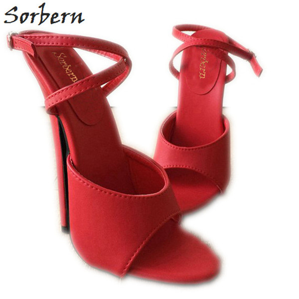 Sorbern Wrap Strap Sandals High Heels Open Toe Mistress Stiletto High Heel Fetish Shoes Summer Women Sandals Slingbacks Red